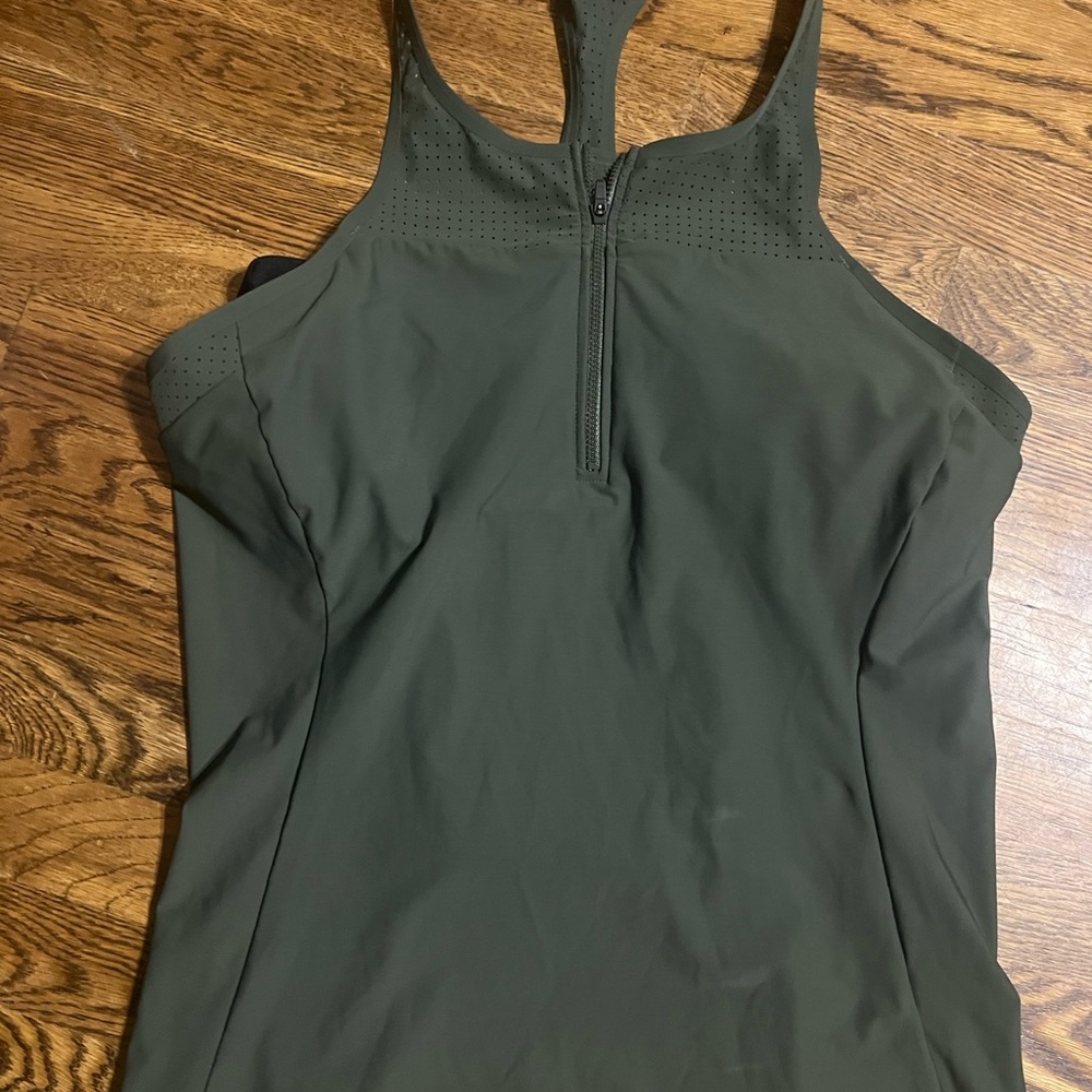 Olive Green Athletic Tank Top
